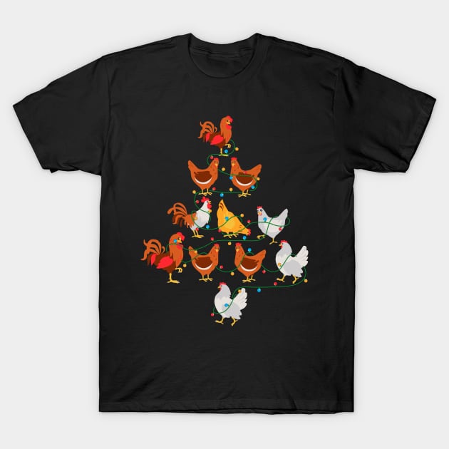 Chicken Christmas Tree T-Shirt by BadDesignCo